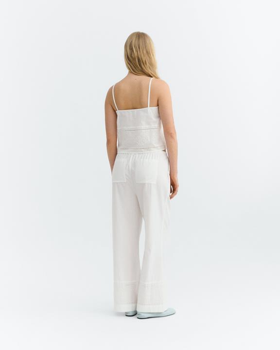 Thinking MU Broek Brigitte Geborduurd Wit