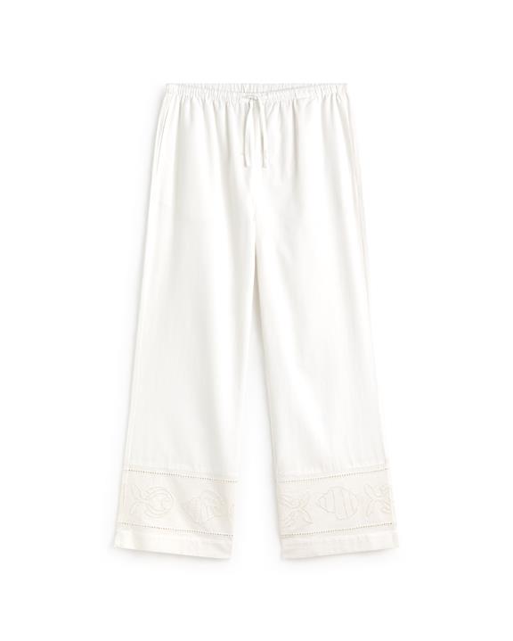 Thinking MU Broek Brigitte Geborduurd Wit