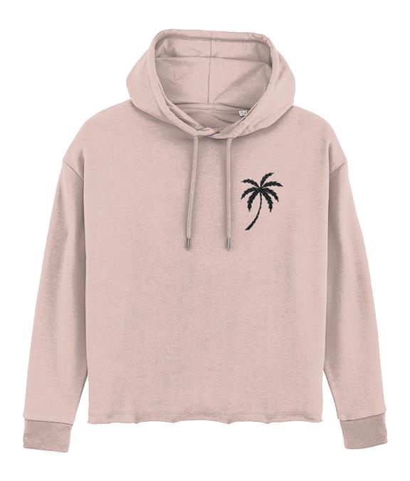Embroidered Palm Tree Cropped Hoodie 1