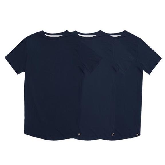 3 X Navy, Grijs, Wit Of Lichtblauw Biologisch Katoenen T-Shirt, Grijs, Wit Of Lichtblauw 3