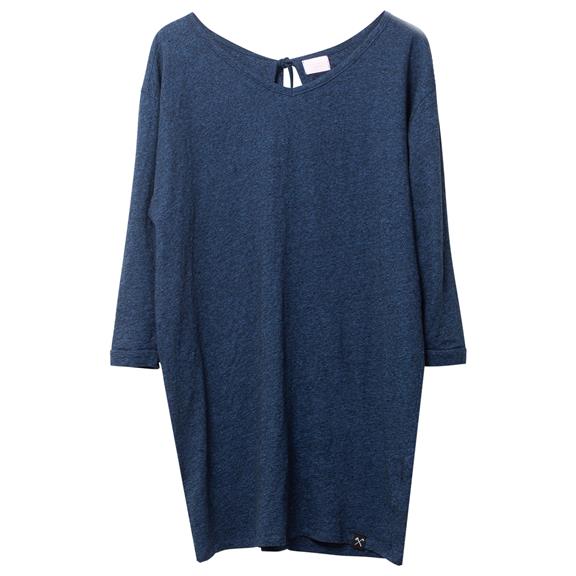Dress - Recycled Jersey Fabric - Blue Melangeº 4