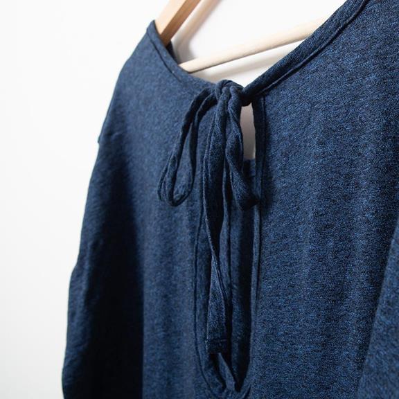 Dress - Recycled Jersey Fabric - Blue Melangeº 6