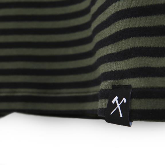 Dress - Striped Jersey Fabric - Army/Blackº 6
