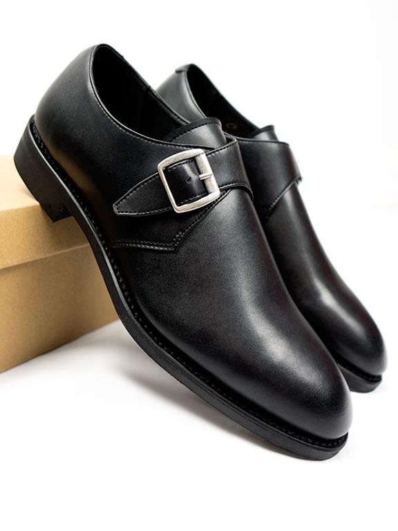 Goodyear Welt Monk Shoes Black 3
