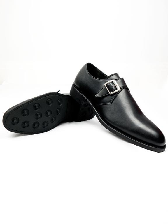 Goodyear Welt Monk Shoes Black 6