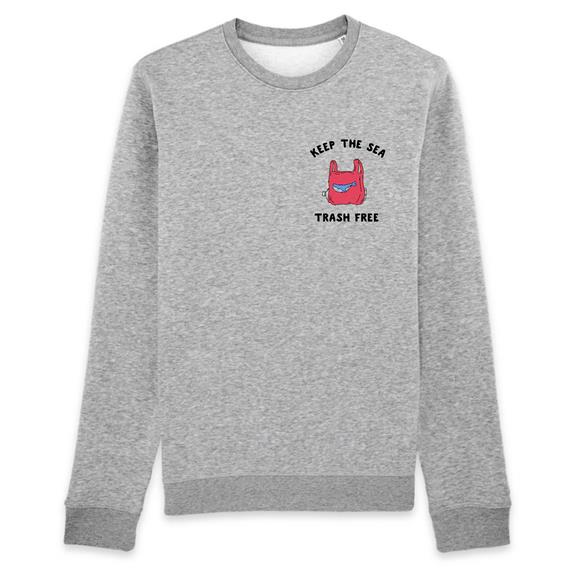 Sweatshirt Keep The Sea Trash Free Grey 1