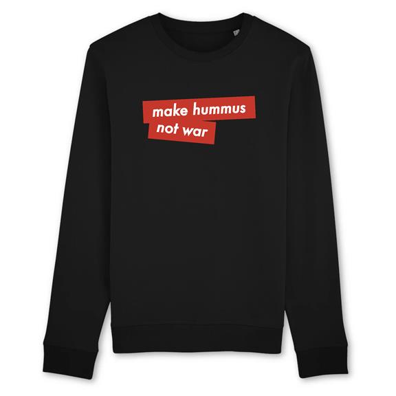 Sweatshirt Make Hummus Not War Black 1