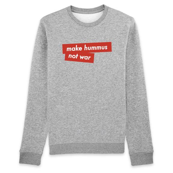 Sweatshirt Make Hummus Not War Grey 1