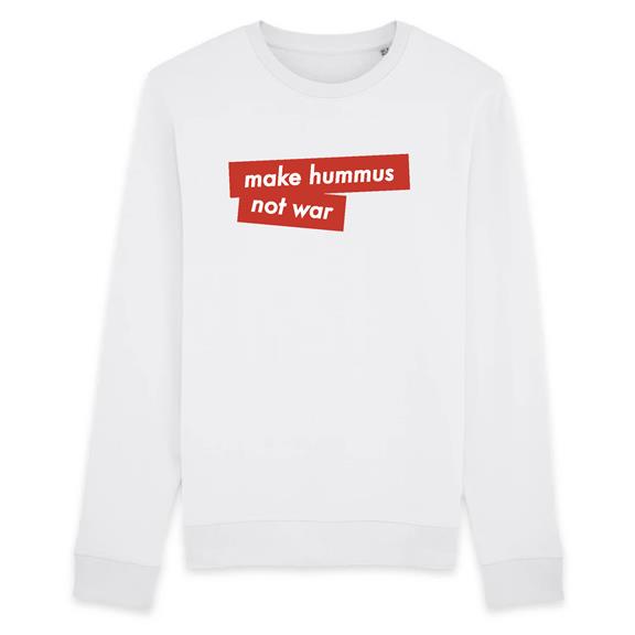 Sweatshirt Make Hummus Not War White 1