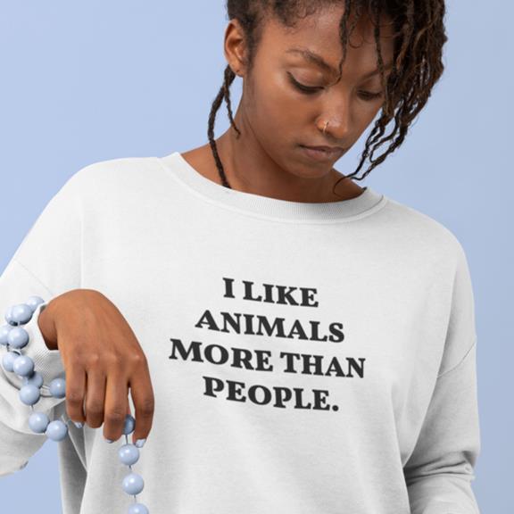 Sweatshirt I Like Animals White 2