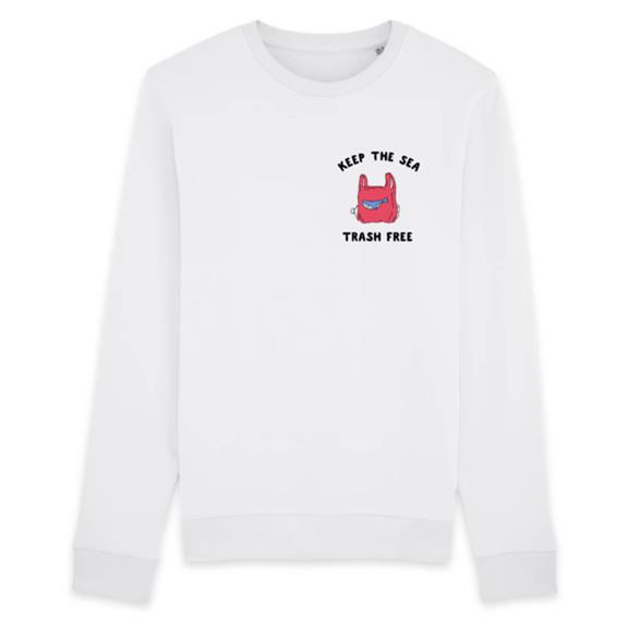 Sweatshirt Keep The Sea Trash Free White 1