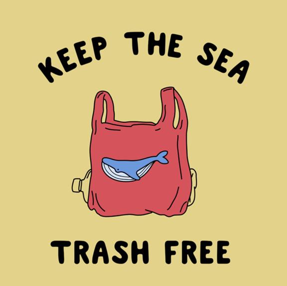 Sweatshirt Keep The Sea Trash Free Grey 2