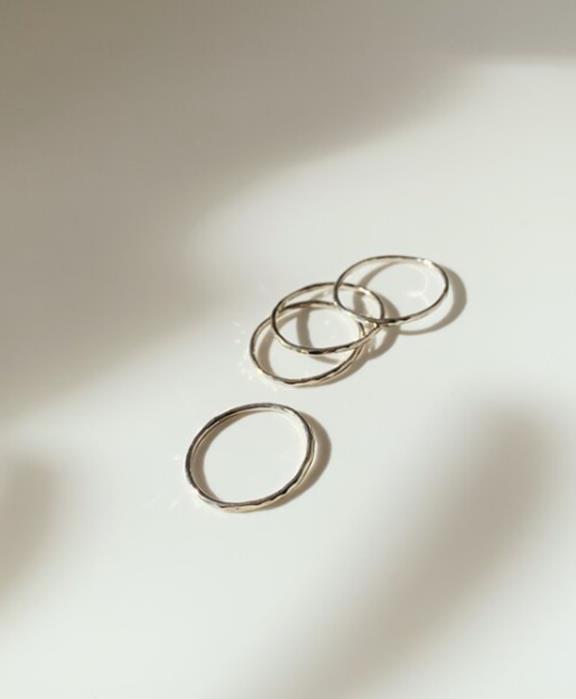 4-Pcs Set Tiny Rings Recycled Silver 1