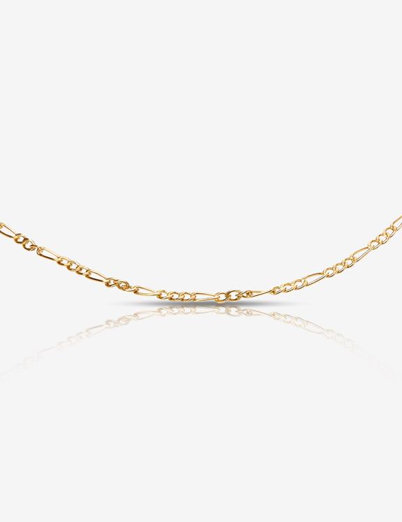 Choker Necklace Figaro Gold Plated 1