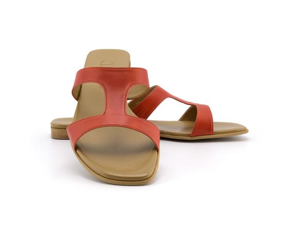 Open Sandal Letizia Nappa - Red Orange from Shop Like You Give a Damn