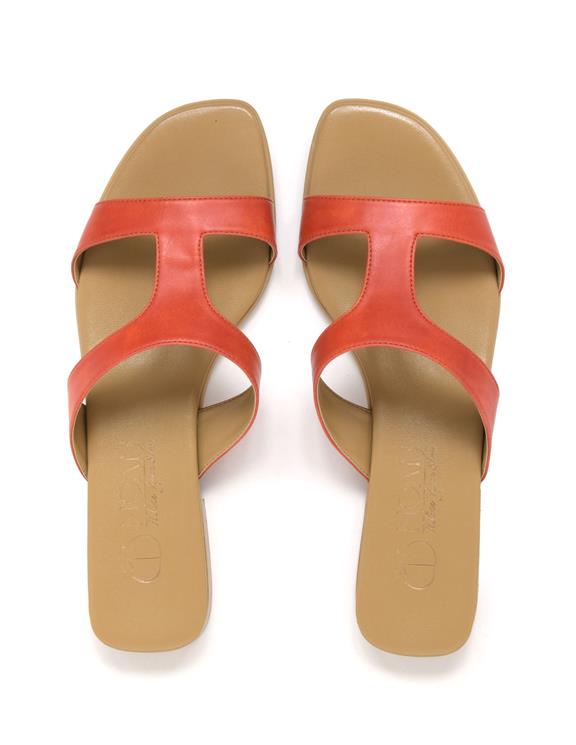 Open Sandal Letizia Nappa - Red Orange from Shop Like You Give a Damn