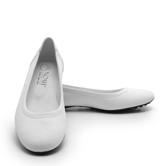 Flache Schuhe Mia Wildleder - Weiß 2