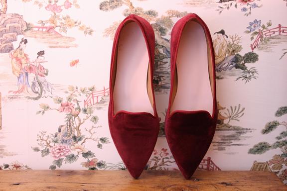 Flats Chez Vous Vegan Dark Red from Shop Like You Give a Damn