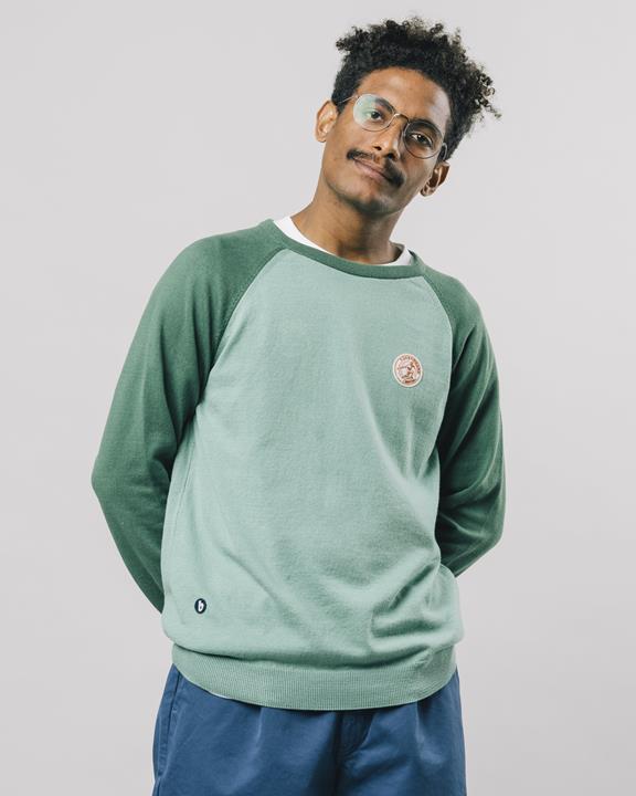 Sweater Color Block Jade 1