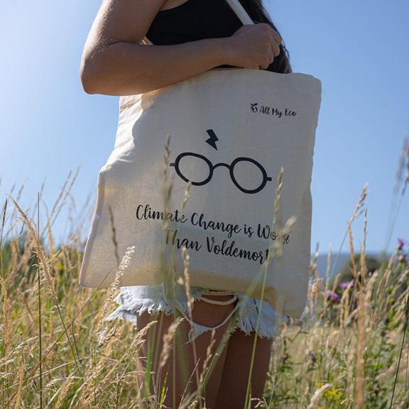 Tote Bag climate Change Is Worse Than Voldemort 2