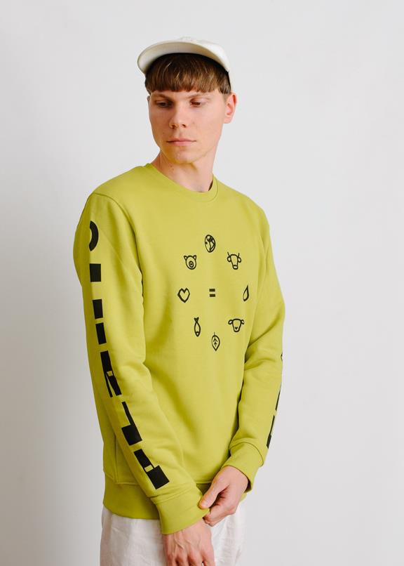 Equal Beings Sweater - Lime - Organic X Recycled 5