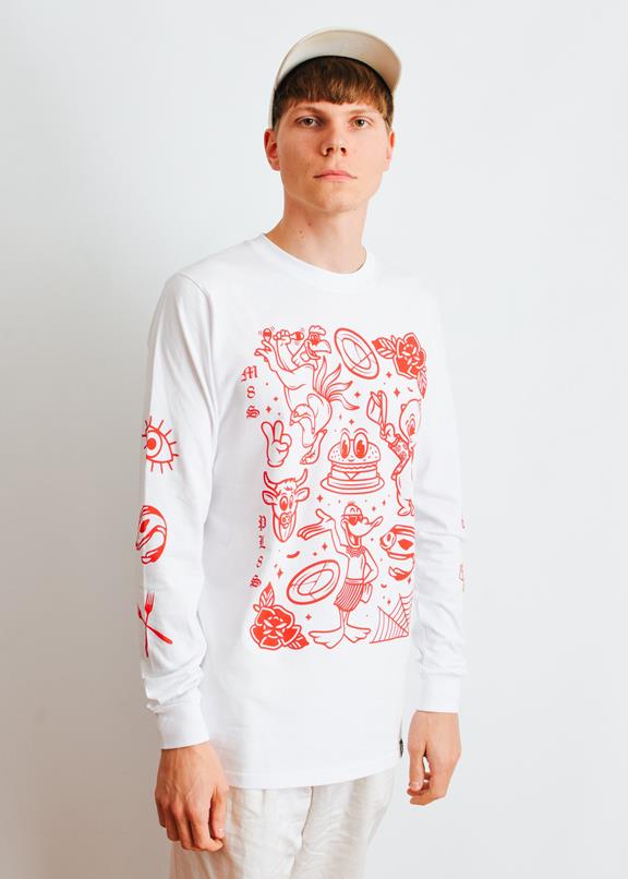 M8s Not Pl8s Long Sleeve - White X Red 2