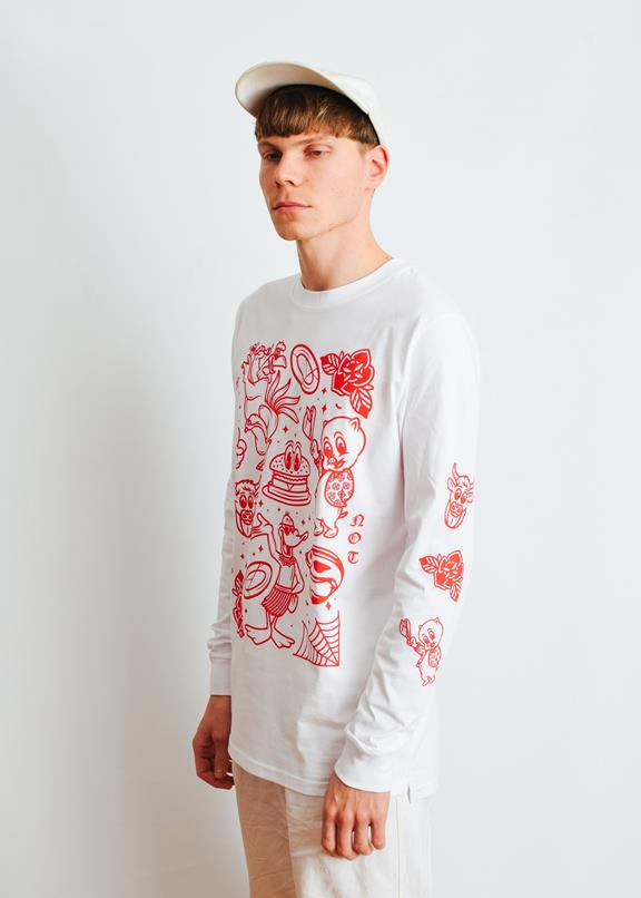 M8s Not Pl8s Long Sleeve - White X Red 3