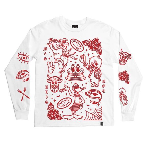 M8s Not Pl8s Long Sleeve - White X Red 5