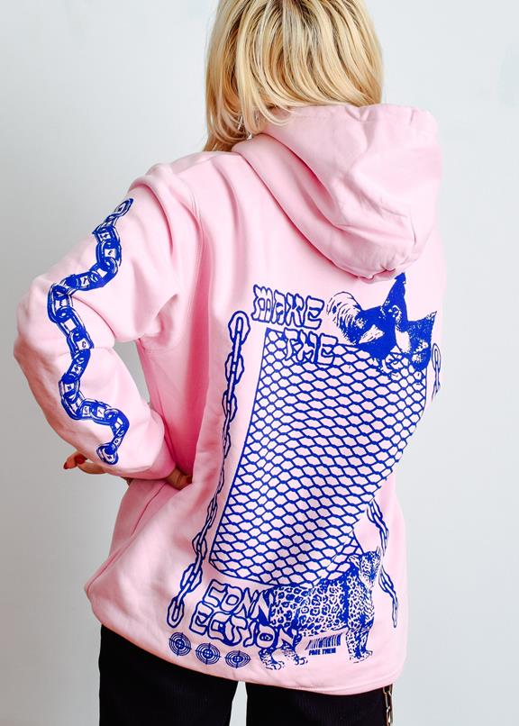 Make The Connection Hoodie - Roze X Blauw 5