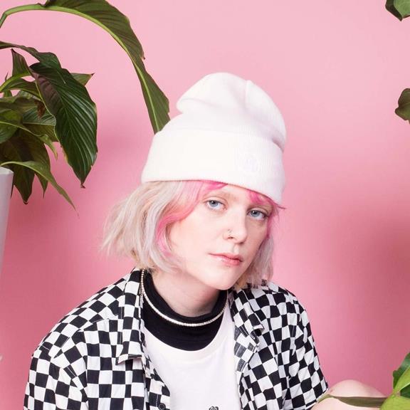 Plant Faced Beanie Pink 1