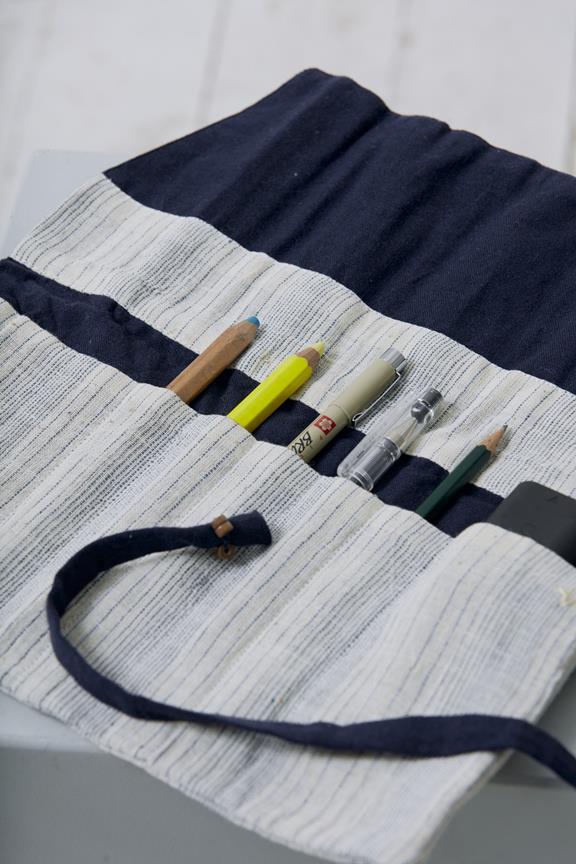 Roll-Up Pencil Case Navy 1