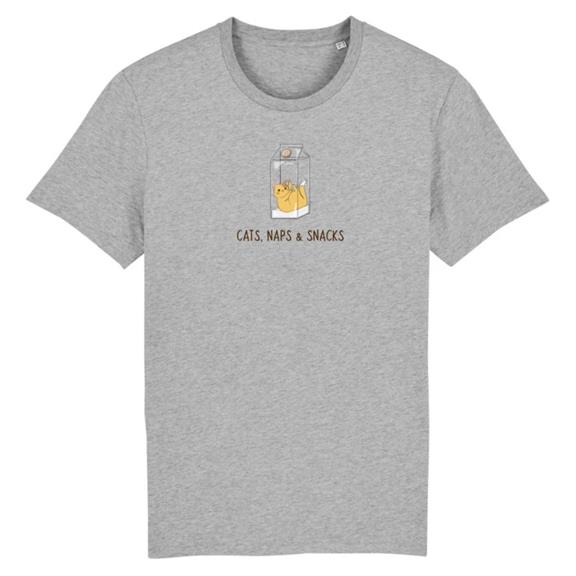T-Shirt Cats, Naps & Snacks Grijs 1