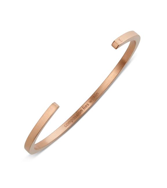 Rose Gold Bangle With Rose Gold & Black Petite Watch 5