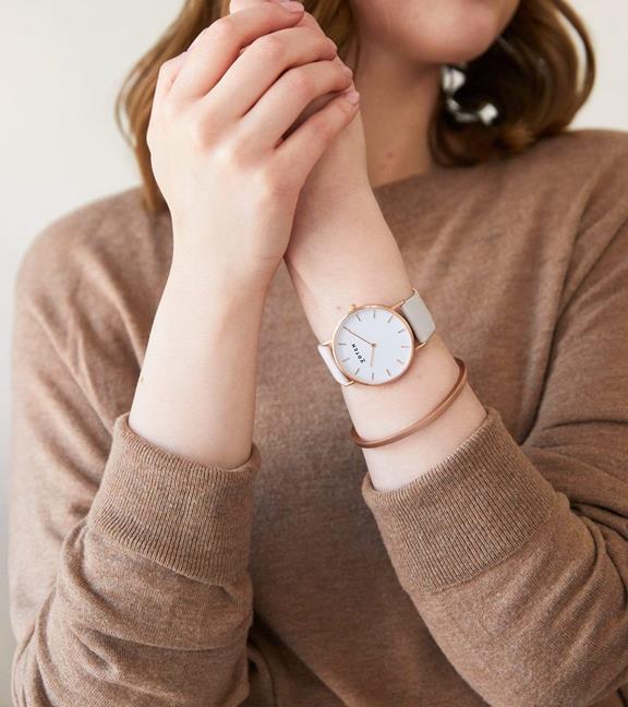 Roségouden Armband Met Roségoud & Lichtgrijs Classic Horloge 2