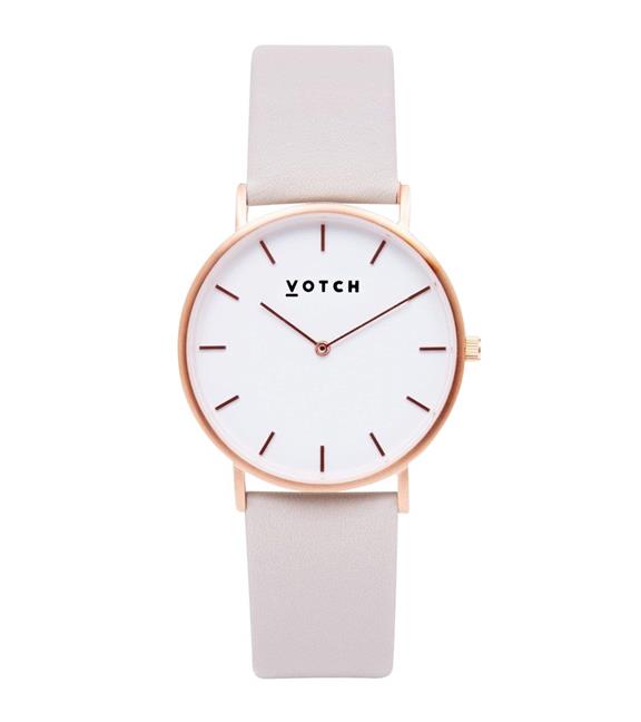 Rose Gold Bangle With Rose Gold & Light Grey Classic Watch 3