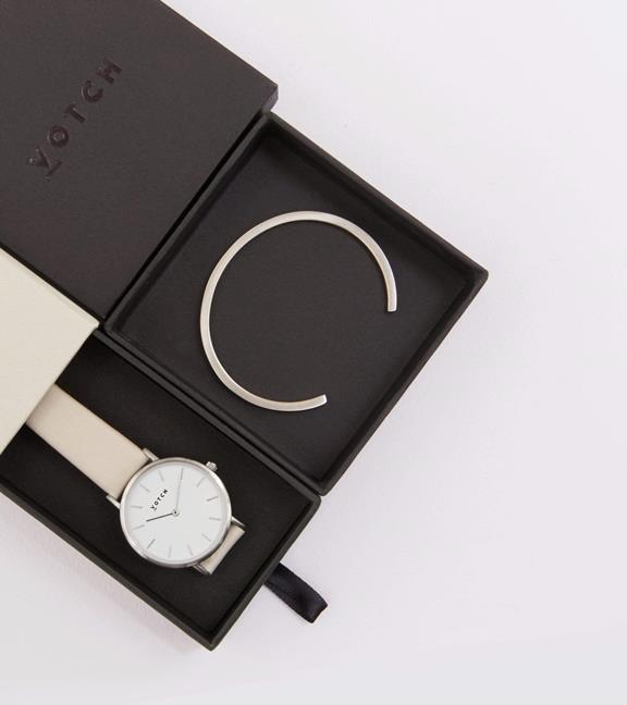 Zilveren Armband Met Zilver & Lichtgrijs Petite Horloge 1