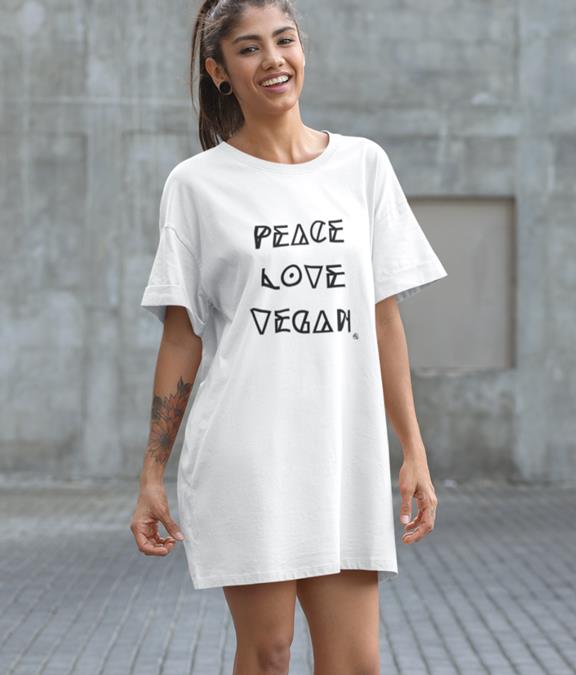 Dress Peace Love Vegan White 3