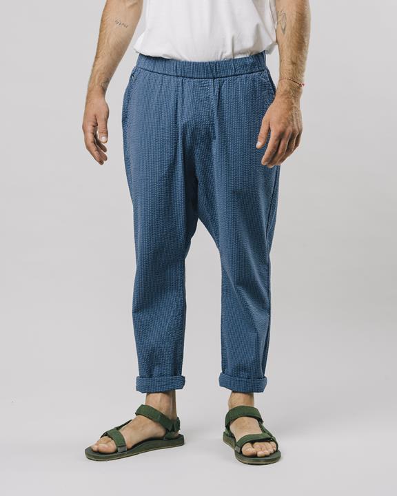 Pantalon Seersucker Bleu Océan 1