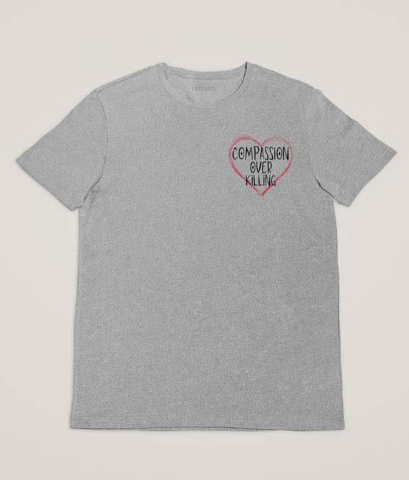 T-Shirt Compassion Over Killing Heather Grey 1