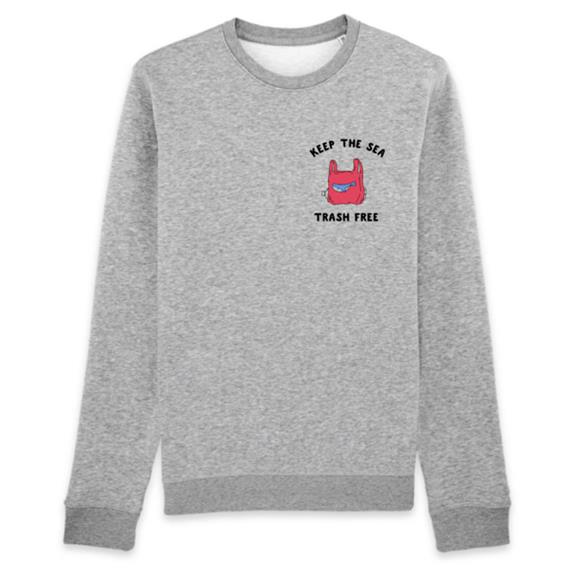 Sweatshirt Keep The Sea Trash Free Grey 3