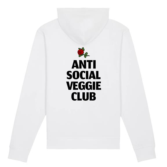 Hoodie Anti Social Veggie Club White 4