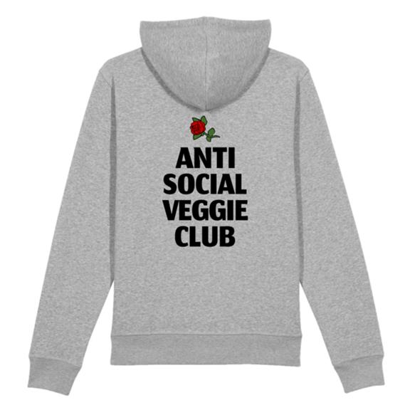 Hoodie Anti Social Veggie Club Grijs 3