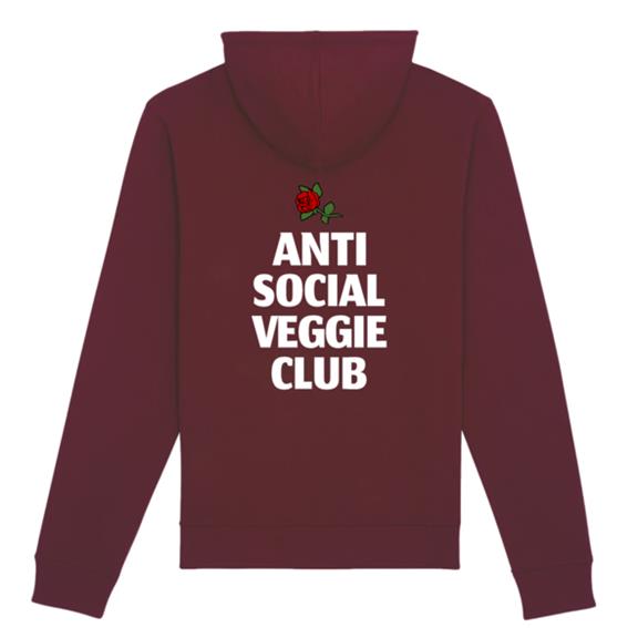 Hoodie Anti Social Veggie Club Bordeaux 3