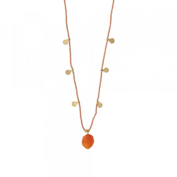 Charming Carnelian Gold Necklace - Orange 3