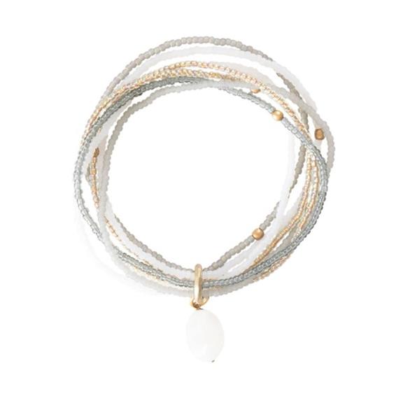 Nirmala Moonstone Gouden Armband - Wit 3