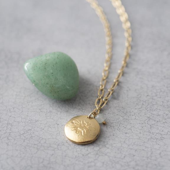 Rose Aventurine Gold Necklace - Green 1
