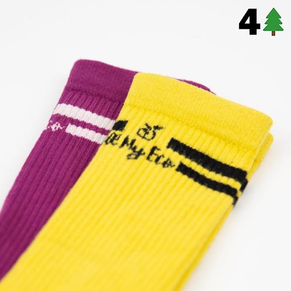 4-pack Socks Purple Yellow Grey White 18