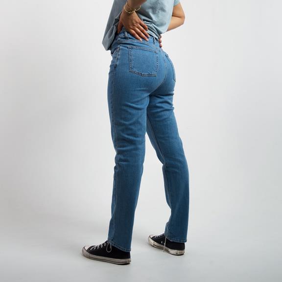 Jeans Straight Mom Blauw 2