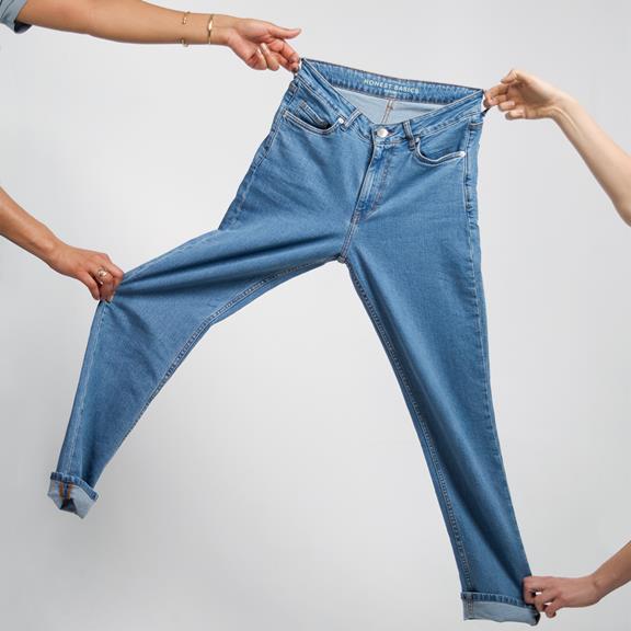 Jeans Straight Mom Blauw 4