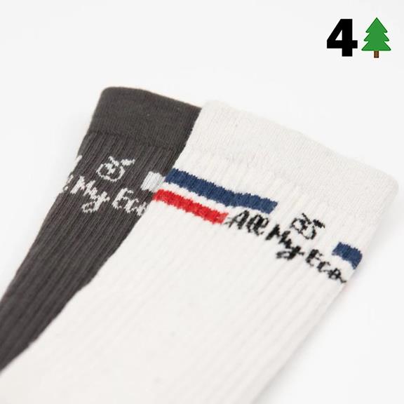 2 Pair Socks All My Eco White & Dark Grey 9
